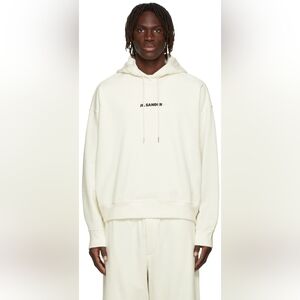 Jil Sander Off-White Logo Hoodie size XL in VGUC